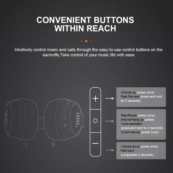 JBL TUNE 710BT Bluetooth Over-Ear Headphones Headphones Wireless Headphones - Image 3