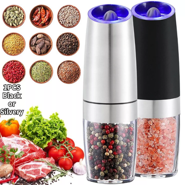 Gravity Electric Salt and Pepper Grinder Mill Shakers Adjustable Automatic AU