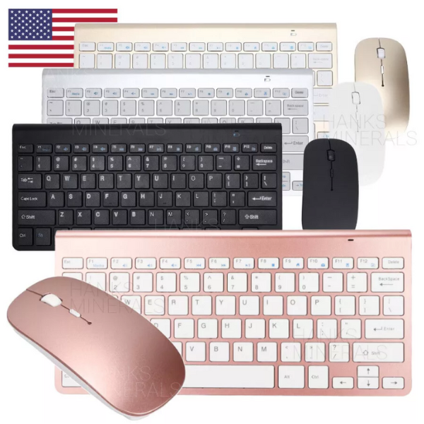 Wireless Keyboard And Mouse Set Mini 2.4G Waterproof For Mac Apple PC Computer
