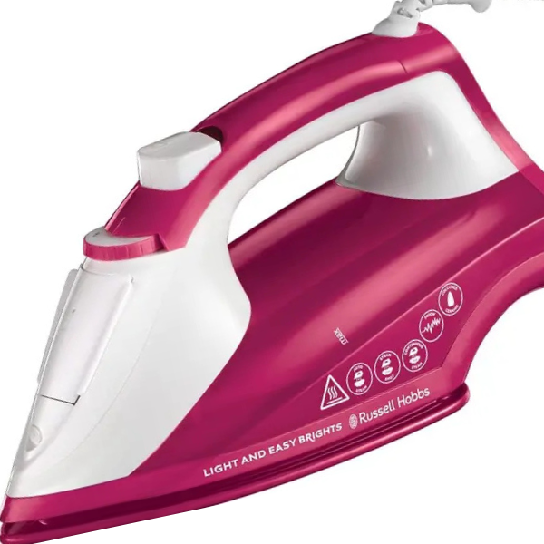 2400W Steam Iron Compact Iron with Non-Stick Stainless Steel Soleplate, PINK - Image 5