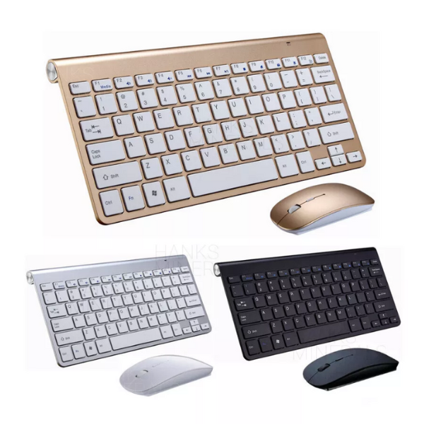 Wireless Keyboard And Mouse Set Mini 2.4G Waterproof For Mac Apple PC Computer - Image 2