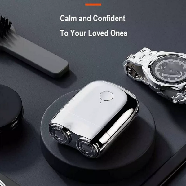 1x Waterproof Portable USB Men's Shaver Mini Double Head Washable Electric Razor - Image 7