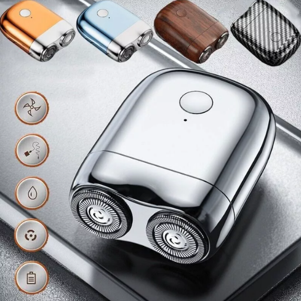 1x Waterproof Portable USB Men’s Shaver Mini Double Head Washable Electric Razor