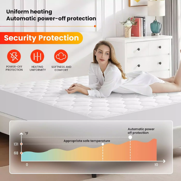Ayge Heated Mattress Pad Queen Size with Dual Control - Auto Shut Off Electric M - Image 4