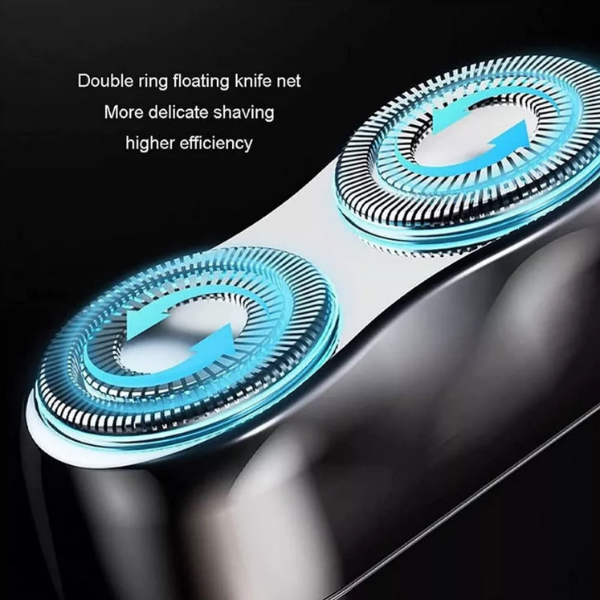 1x Waterproof Portable USB Men's Shaver Mini Double Head Washable Electric Razor - Image 4