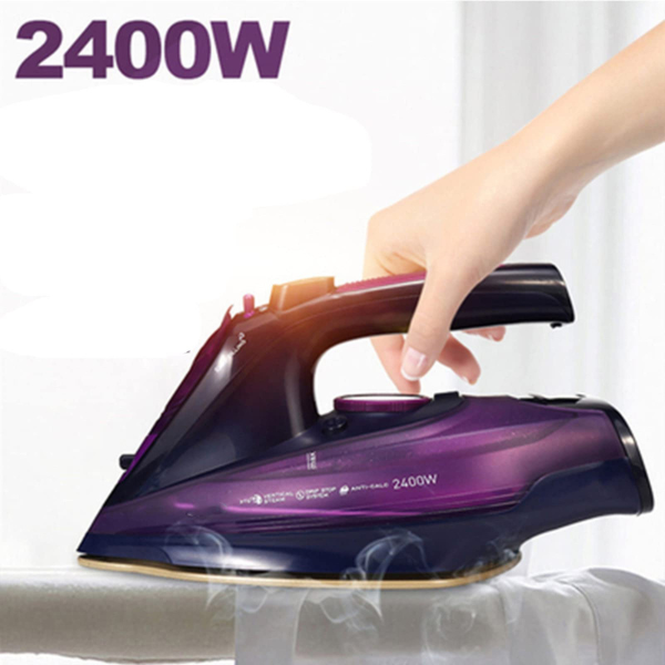 2400W Steam Iron Compact Iron with Non-Stick Stainless Steel Soleplate, PINK - Image 3