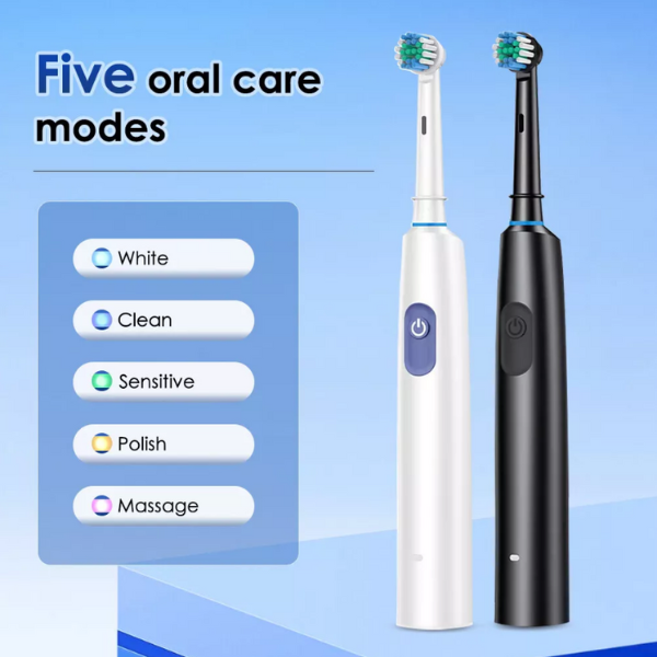 Toothbrush Electric Rechargeable Pro Rotating Brush W/ 4 Heads Timer Modes - Image 4