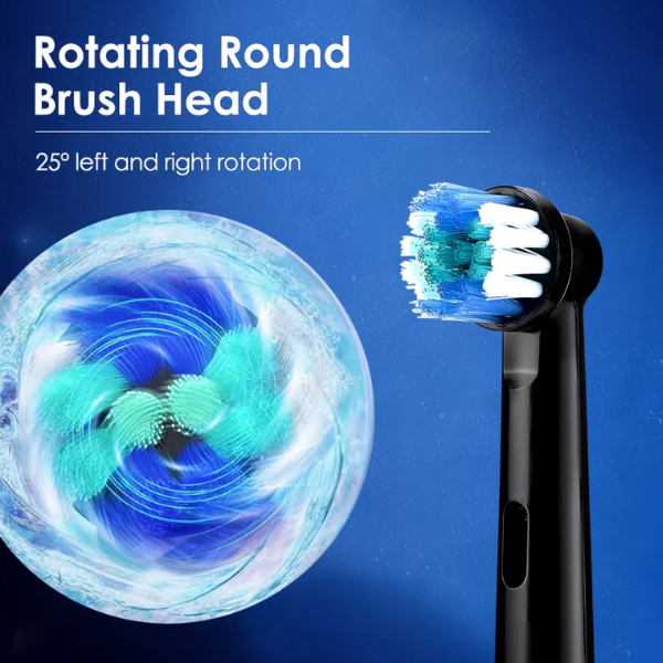Toothbrush Electric Rechargeable Pro Rotating Brush W/ 4 Heads Timer Modes - Image 2