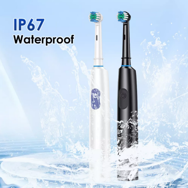 Toothbrush Electric Rechargeable Pro Rotating Brush W/ 4 Heads Timer Modes