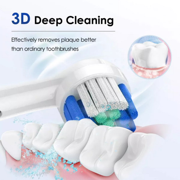 Toothbrush Electric Rechargeable Pro Rotating Brush W/ 4 Heads Timer Modes - Image 3