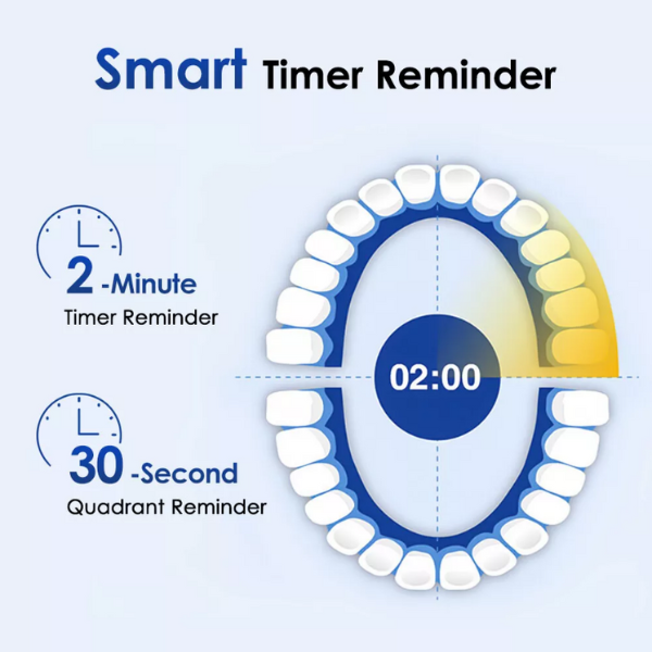Toothbrush Electric Rechargeable Pro Rotating Brush W/ 4 Heads Timer Modes - Image 12
