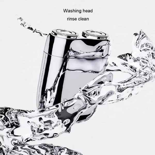 1x Waterproof Portable USB Men's Shaver Mini Double Head Washable Electric Razor - Image 6