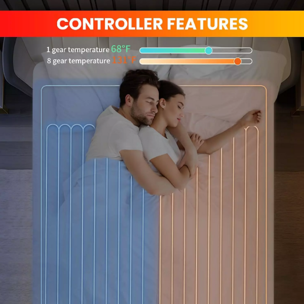 Ayge Heated Mattress Pad Queen Size with Dual Control - Auto Shut Off Electric M - Image 2